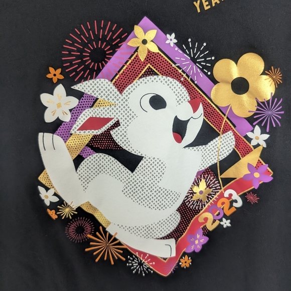 Disney Year of the Rabbit Lunar New Year 2023 Thumper Long Sleeve black Shirt S - Picture 2 of 12